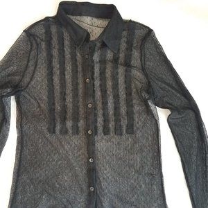 Sheer long sleeve black shirt